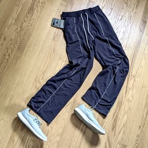 Long tall sally small black wide leg jogger double stripe.